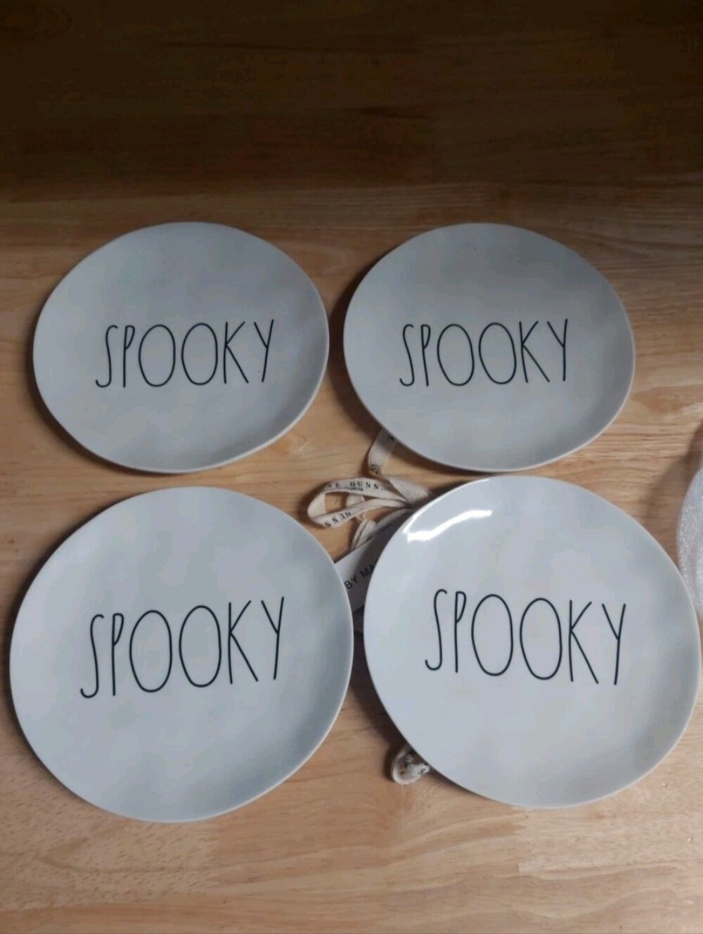 Rae Dunn By Magenta "Spooky" Melamine Desert Plates Set Of 4 - Picture 2 of 3